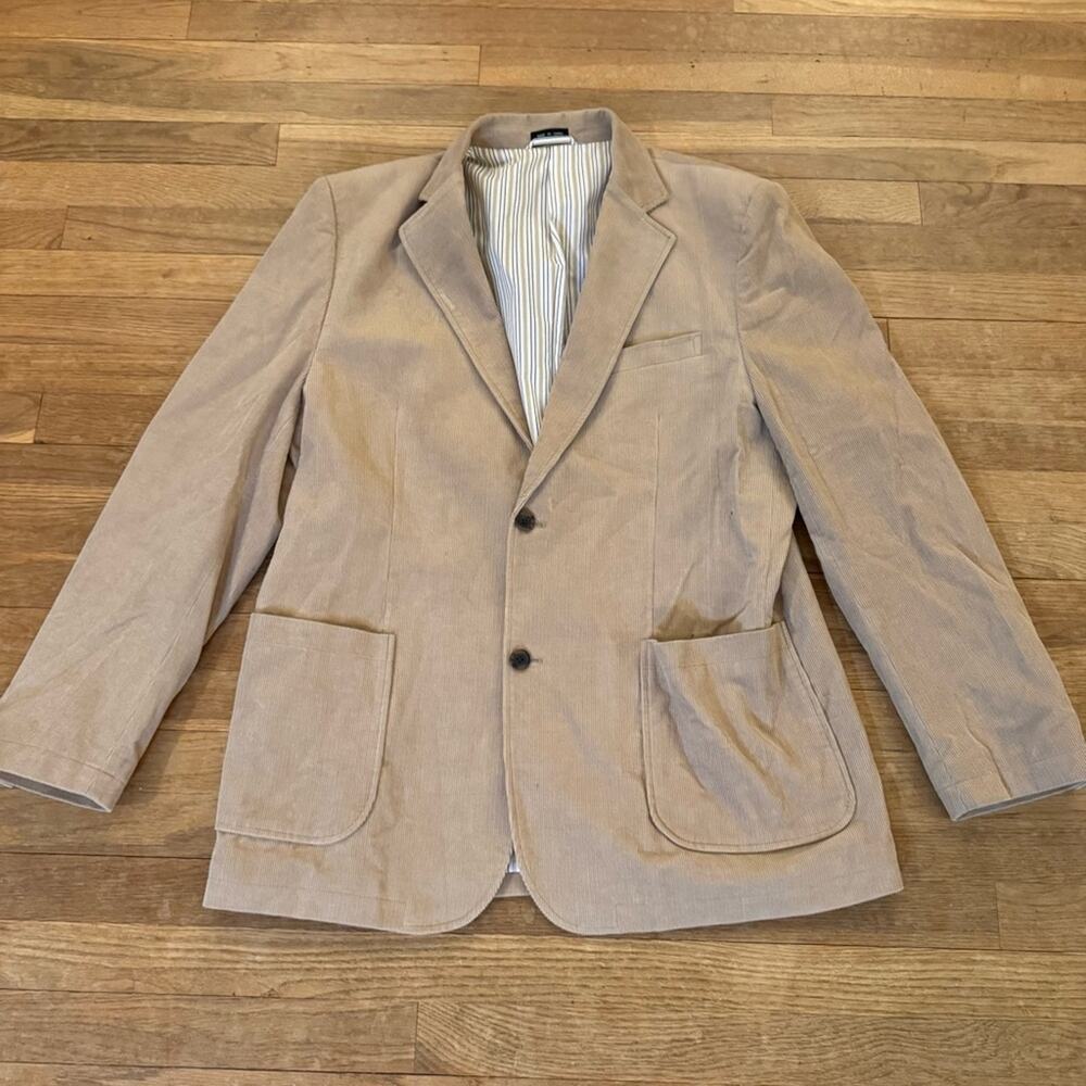 Consensus tan corduroy two button sports jacket blazer size large L b44